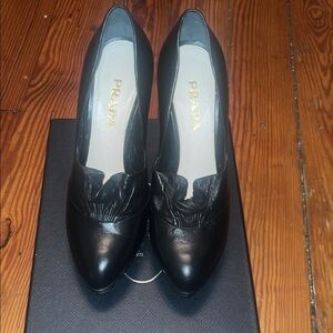Prada Black Leather Heels